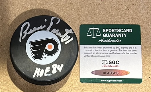 BERNIE PARENT PHILADELPHIA FLYERS SIGNED PUCK w/SGC COA