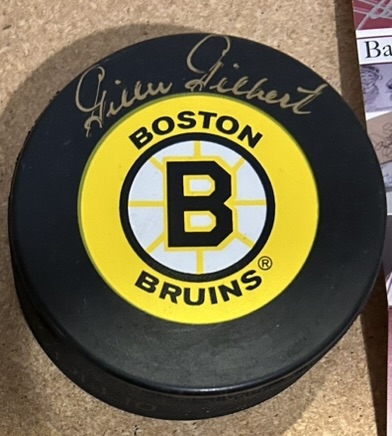 GILLES GILBERT BOSTON BRUINS SIGNED PUCK w/JSA COA