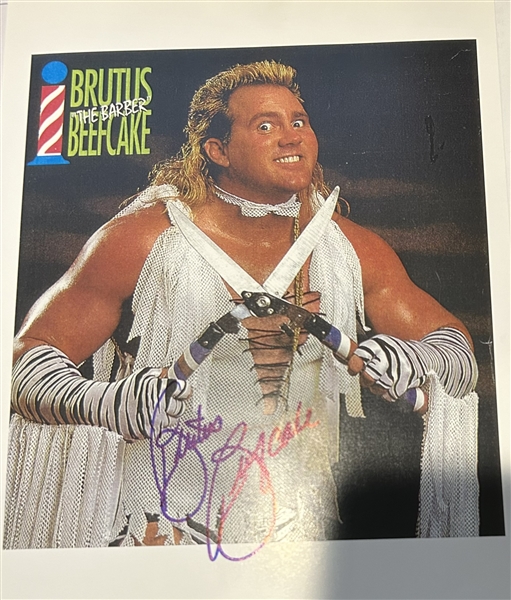 BRUTUS THE BARBER BEEFCAKE WCW AUTOGRAPHED PHOTO