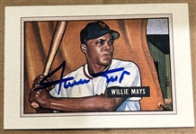 WILLIE MAYS SIGNED CARD w/JSA COA