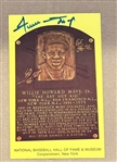 WILLIE MAYS SIGNED HOF POST CARD w/JSA COA