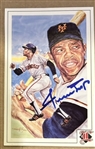 WILLIE MAYS SIGNED LEGENDS POSTCARD w/JSA COA