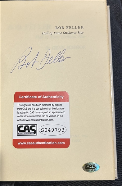 1962 BOB FELLER SIGNED BOOK w/CAS COA