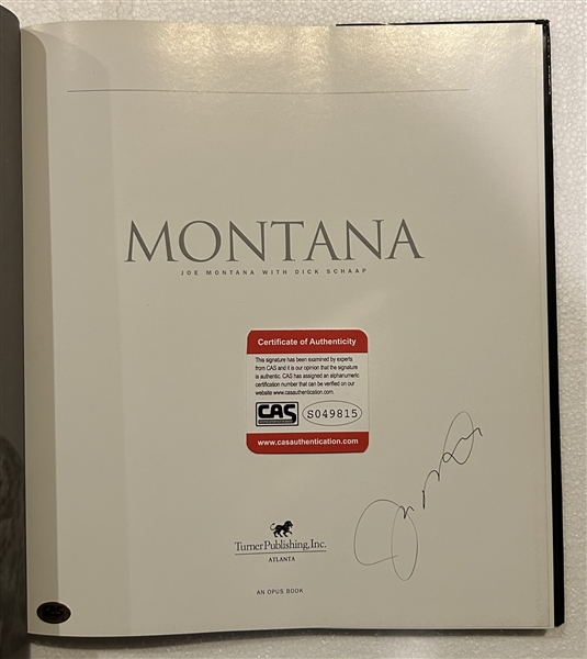 1995 JOE MONTANA SIGNED BOOK w/CAS COA