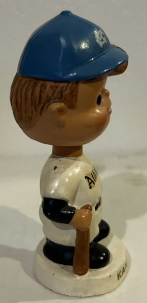 60's KANSAS CITY ATHLETICS mini BOBBING HEAD w/BOX- MOON FACE