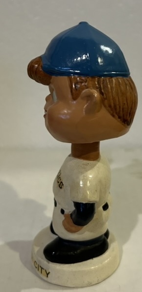 60's KANSAS CITY ATHLETICS mini BOBBING HEAD w/BOX- MOON FACE