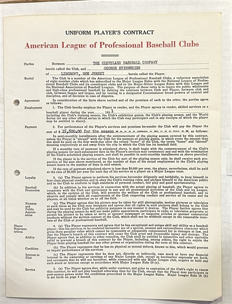 1951 GEORGE STIRNWEISS SIGNED PLAYER CONTRACT w/GREENBERG & HARRIDGE