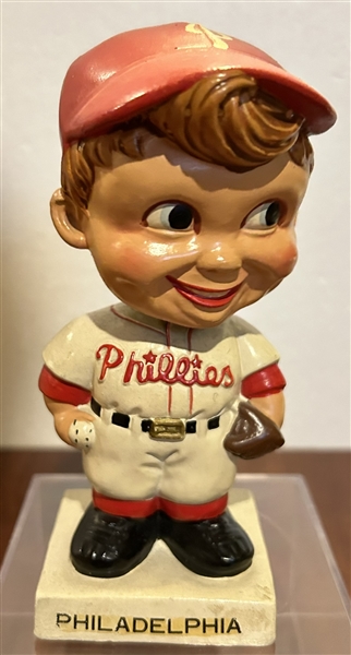 60's PHILADELPHIA PHILLIES WHITE BASE BOBBING HEAD