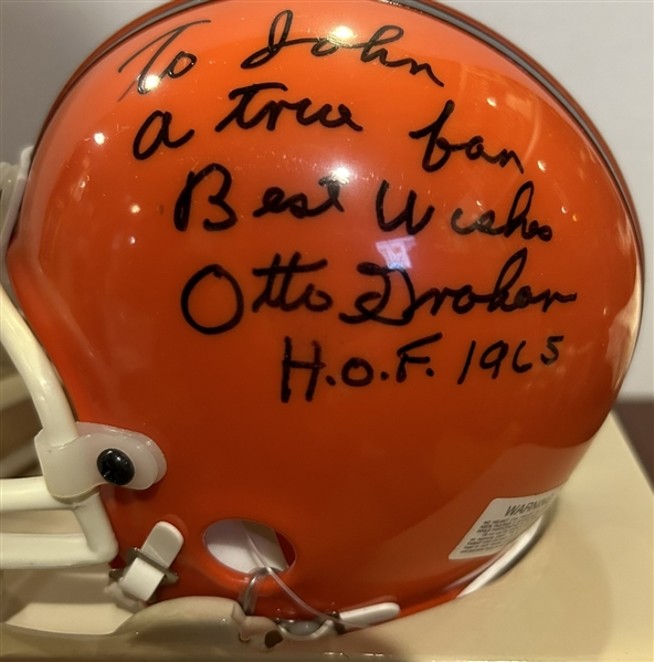 OTTO GRAHAM SIGNED mini HELMET w/JSA COA