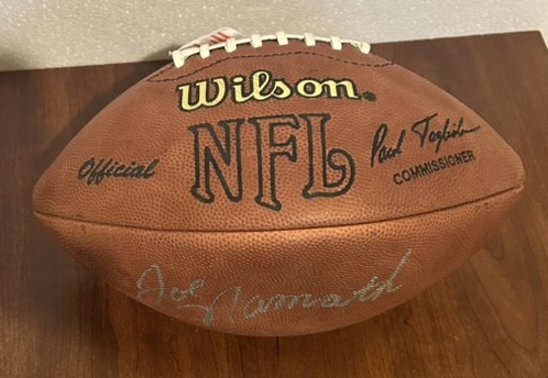 JOE NAMATH SIGNED FOOTBALL w/CAS COA