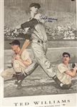 TED WILLIAMS SIGNED 23" X 35" LITHO - TRIPLE CROWN w/PSA/DNA