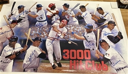 3000 HIT CLUB SIGNED POSTER w/JSA LOA - MUST SEE!