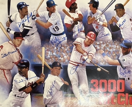 3000 HIT CLUB SIGNED POSTER w/JSA LOA - MUST SEE!