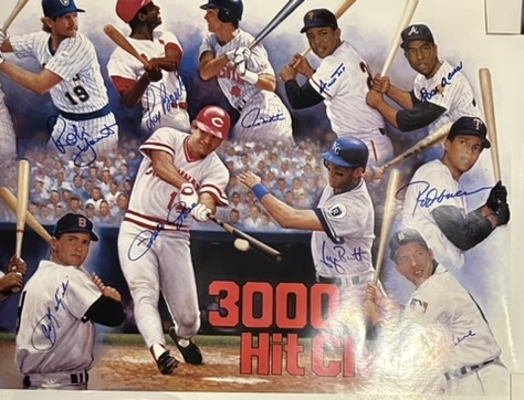 3000 HIT CLUB SIGNED POSTER w/JSA LOA - MUST SEE!