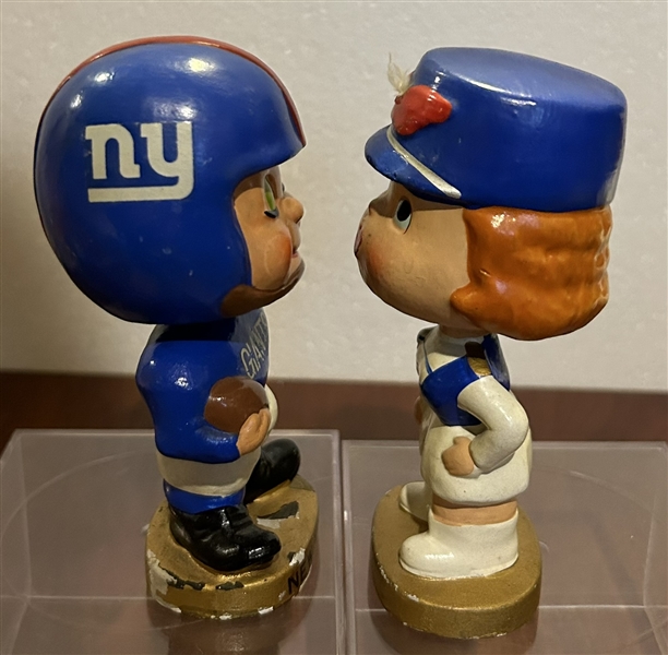 60's NEW YORK GIANTS KISSING PAIR BOBBING HEADS 