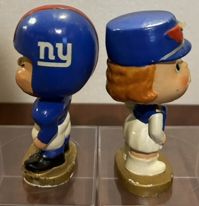 60's NEW YORK GIANTS KISSING PAIR BOBBING HEADS 