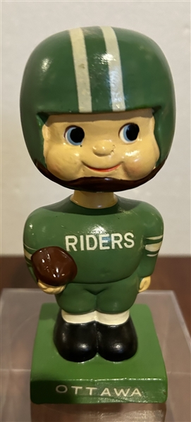 60's CFL OTTOWA ROUGH RIDERS mini BOBBING HEAD-GREEN UNIFORM