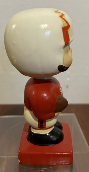 60's CFL OTTOWA ROUGH RIDERS mini BOBBING HEAD-RED UNIFORM