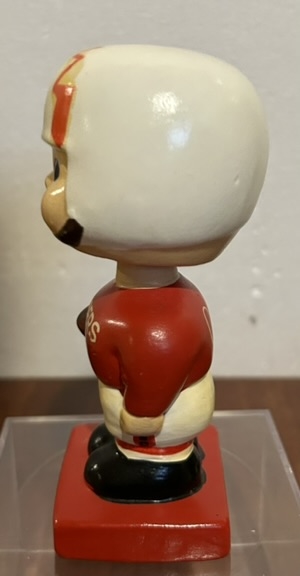 60's CFL OTTOWA ROUGH RIDERS mini BOBBING HEAD-RED UNIFORM