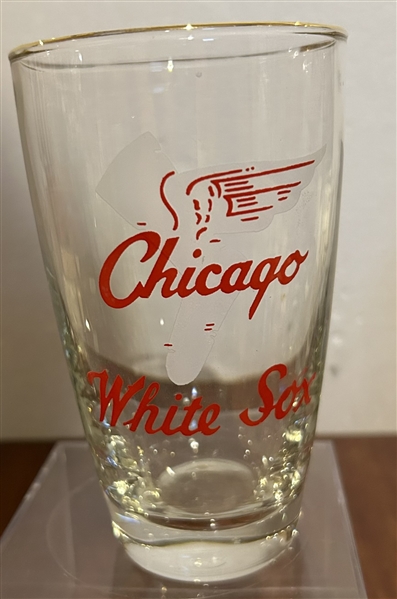 50's CHICAGO WHITE SOX BIG LEAGUER WIDE MOUTH GLASS