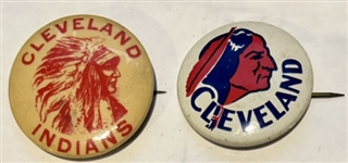 VINTAGE CLEVELAND INDIANS PINS - 2 DIFFERENT