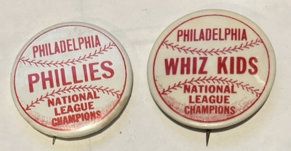 VINTAGE 1950 PHILADELPHIA PHILLIES N.L. CHAMPIONS PINS - 2