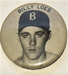 VINTAGE 50s BILLY LOES "BROOKLYN DODGERS" PIN -VERY  RARE