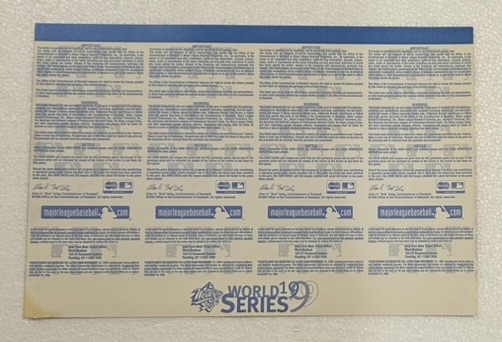 1999 NEW YORK METS PHANTOM WORLD SERIES UNCUT TICKETS