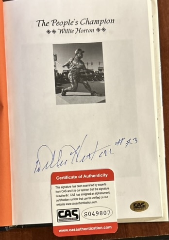 WILLIE HORTON THE PEOPLE'S CHOICE SIGNED BOOK w/COA