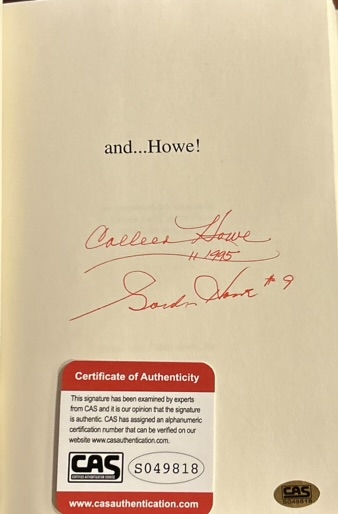 GORDIE HOWE AND...HOWE SIGNED BOOK w/COA