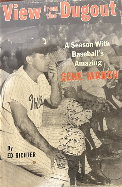 GENE MAUCH VIEW FROM THE DUGOUT SIGNED BOOK w/COA