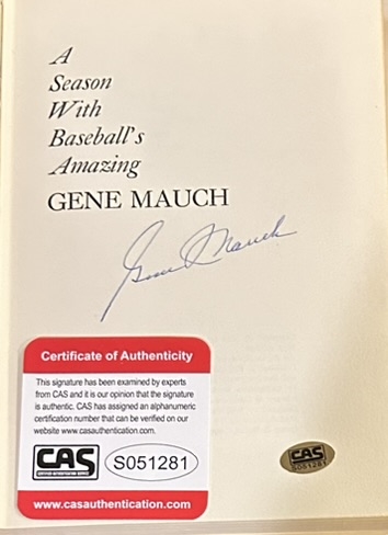 GENE MAUCH VIEW FROM THE DUGOUT SIGNED BOOK w/COA