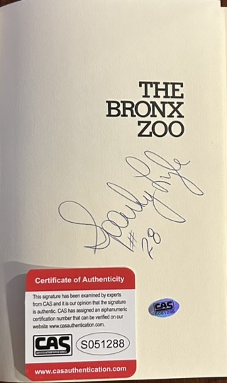 SPARKY LYLE THE BRONX ZOO SIGNED BOOK w/COA