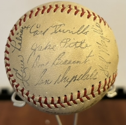 1957 BROOKLYN DODGERS FACSIMILE SIGNED BASEBALL- LAST SEASON IN NY