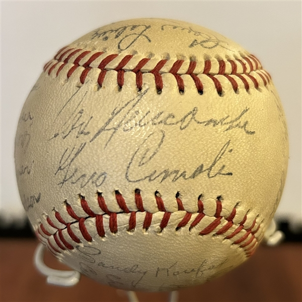 1957 BROOKLYN DODGERS FACSIMILE SIGNED BASEBALL- LAST SEASON IN NY