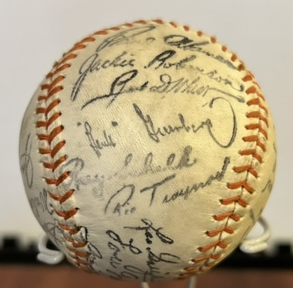 HALL OF FAME FACSIMILE SIGNED BASEBALL-w/RUTH & GEHRIG