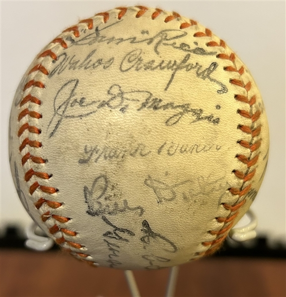 HALL OF FAME FACSIMILE SIGNED BASEBALL-w/RUTH & GEHRIG