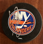 DENIS POTVIN SIGNED NEW YORK ISLANDERS HOCKEY PUCK w/COA