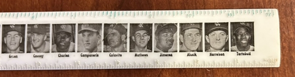 1964 KANSAS CITY ATHLETICS RULER W/PLAYER PHOTOS