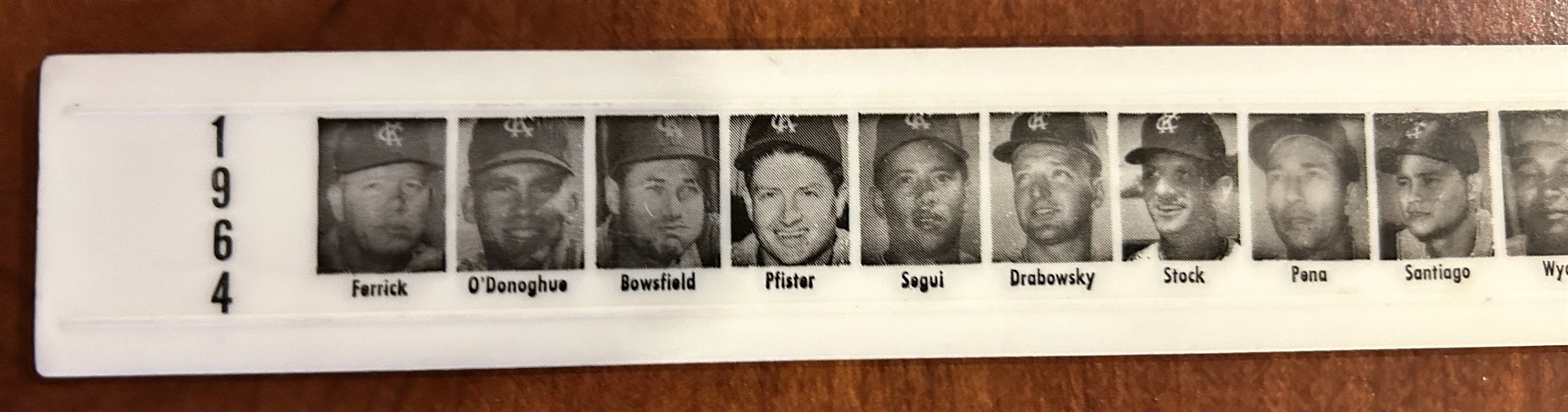 1964 KANSAS CITY ATHLETICS RULER W/PLAYER PHOTOS