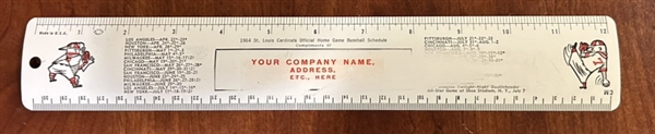 1964 ST. LOUIS CARDINALS SCHEDULE / RULER