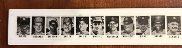 1966 ST. LOUIS CARDINALS RULER w/PLAYER PHOTOS