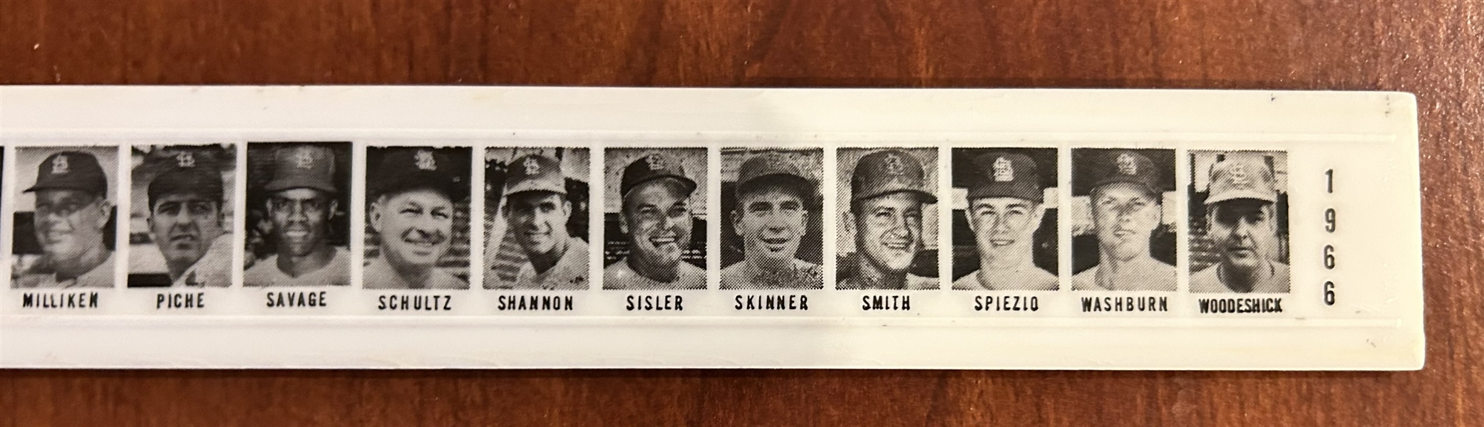 1966 ST. LOUIS CARDINALS RULER w/PLAYER PHOTOS