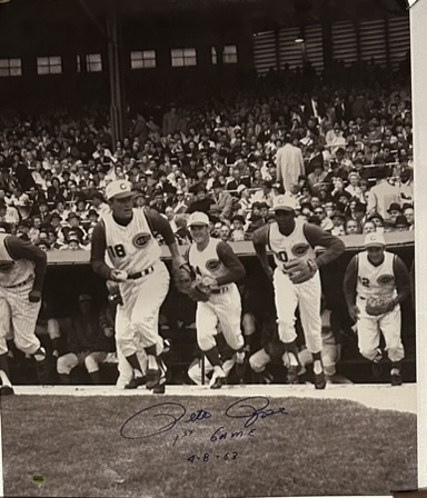 PETE ROSE 20 X 24 SIGNED PHOTO- HIS 1st GAME w/COA