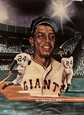 WILLIE MAYS 18 X 24 SIGNED POSTER w/COA