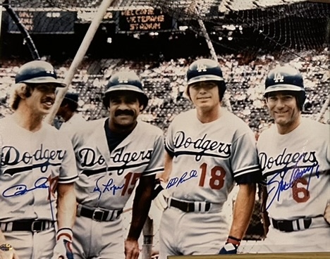 70's L.A. DODGERS INFIELD 16 X 20 SIGNED PHOTO w/COA