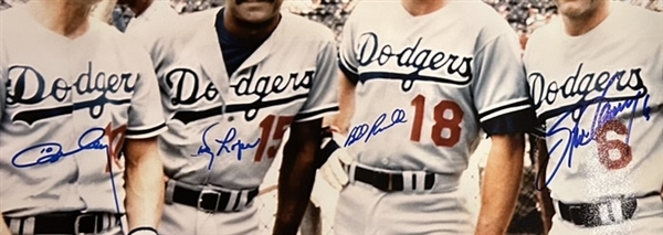 70's L.A. DODGERS INFIELD 16 X 20 SIGNED PHOTO w/COA