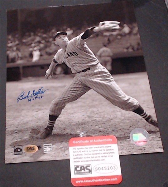 BOB FELLER 8X10 AUTO W/ CAS COA