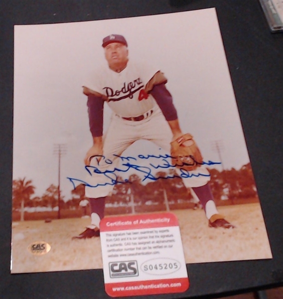 DUKE SNIDER 8X10 AUTO W/ CAS COA