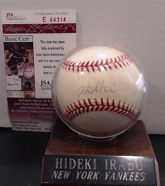 HIDEKI IRABU AUTOGRAPHED BALL W/ JSA COA